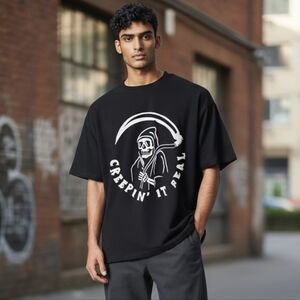 Spirit Black Tee with Grim Reaper Design